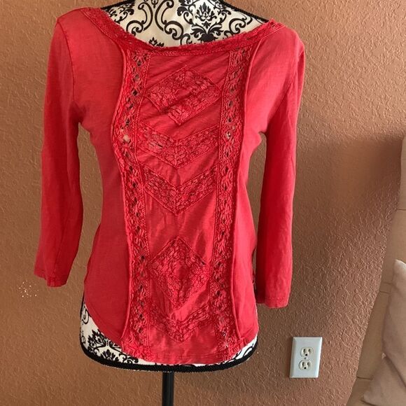 Free People Pink Boho Top size S - Picture 2 of 9